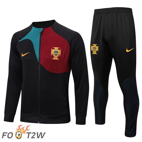 Ensemble Veste Survetement De foot Portugal Noir 2022/2023