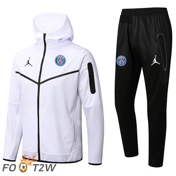 Survetement Veste A Capuche JORDAN Paris PSG Blanc 2022/2023