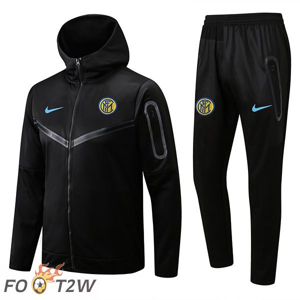 Veste A Capuche Survetement Foot Inter Milan Noir 2022/2023