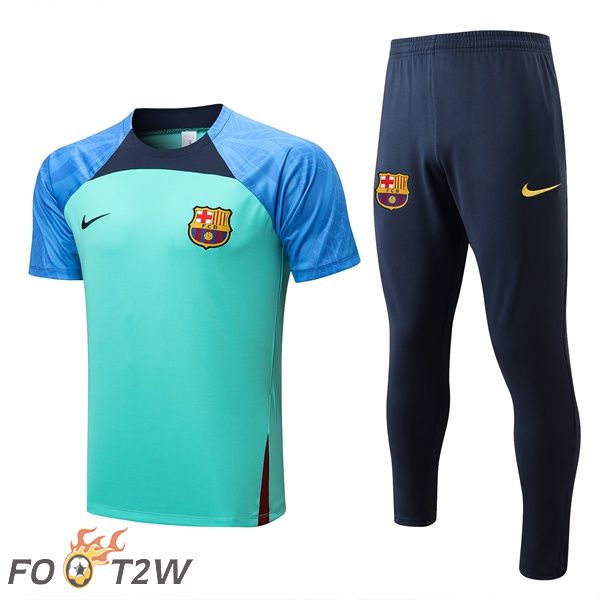 Ensemble Training T-Shirts FC Barcelone + Pantalon Vert 2022/2023