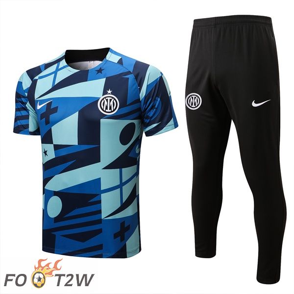 Ensemble Training T-Shirts Inter Milan + Pantalon Bleu 2022/2023