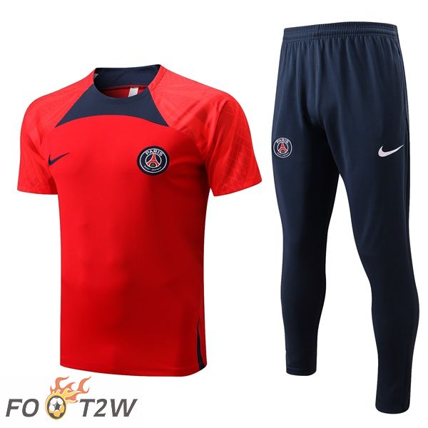 Ensemble Training T-Shirts Paris PSG + Pantalon Rouge 2022/2023