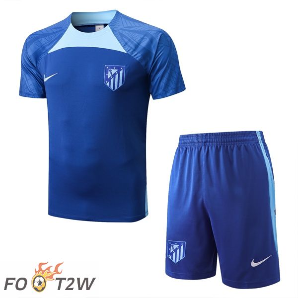 Training T-Shirts Atletico Madrid + Shorts Bleu 22/23