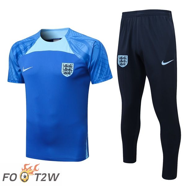 Training T-Shirts Angleterre + Pantalon Bleu 22/23