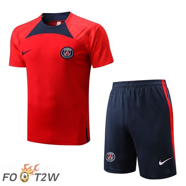 Ensemble Training T-Shirts Paris PSG + Shorts Rouge 2022/2023