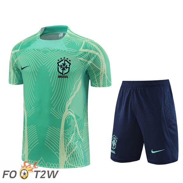 Training T-Shirts Bresil + Shorts Vert 2022/2023