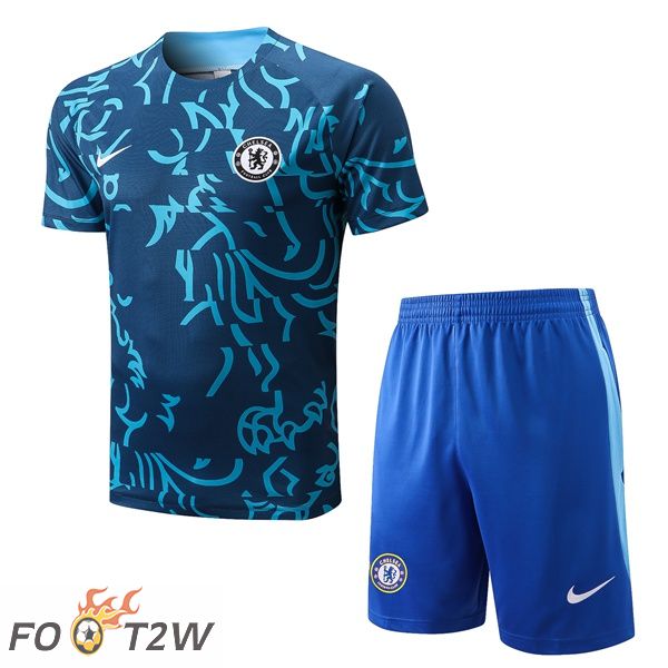 Ensemble Training T-Shirts FC Chelsea + Shorts Bleu 2022/2023