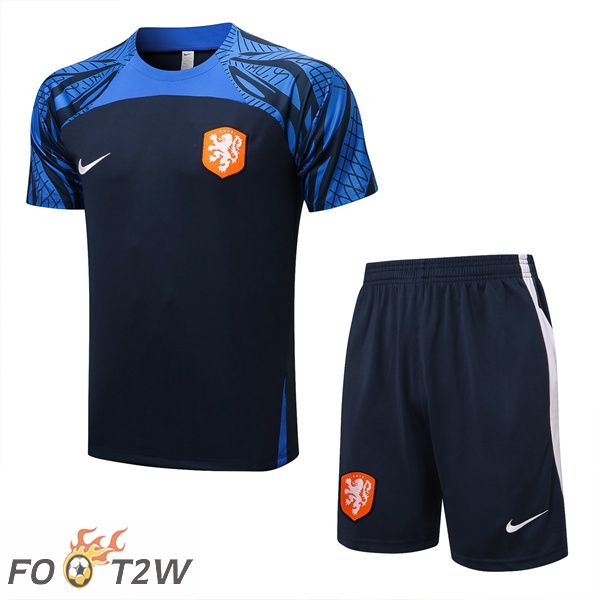 Ensemble Training T-Shirts Pays-Bas + Shorts Bleu Royal 2022/2023