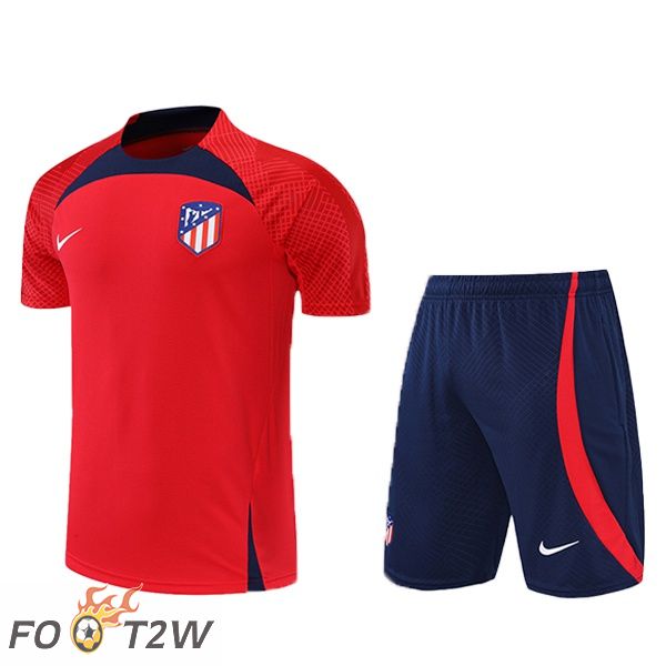 Ensemble Training T-Shirts Atletico Madrid + Shorts Rouge 2022/2023