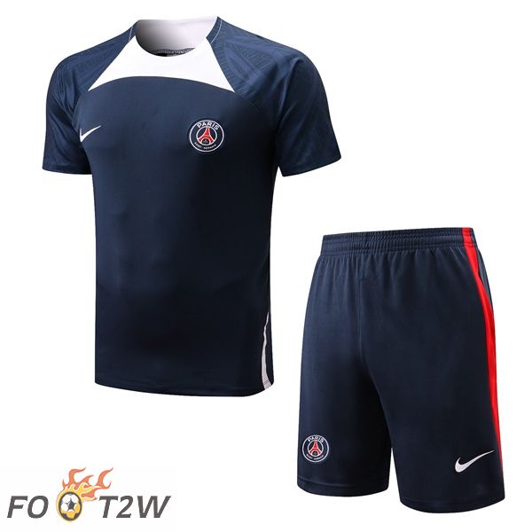 Ensemble Training T-Shirts Paris PSG + Shorts Bleu Royal 2022/2023