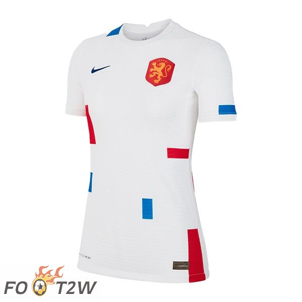 Maillot Foot Equipe de Pays-Bas Femme Exterieur Blanc Euro Féminin 2022