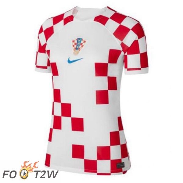 Maillot De Foot Croatie Femme Domicile Blanc Rouge 2022/2023