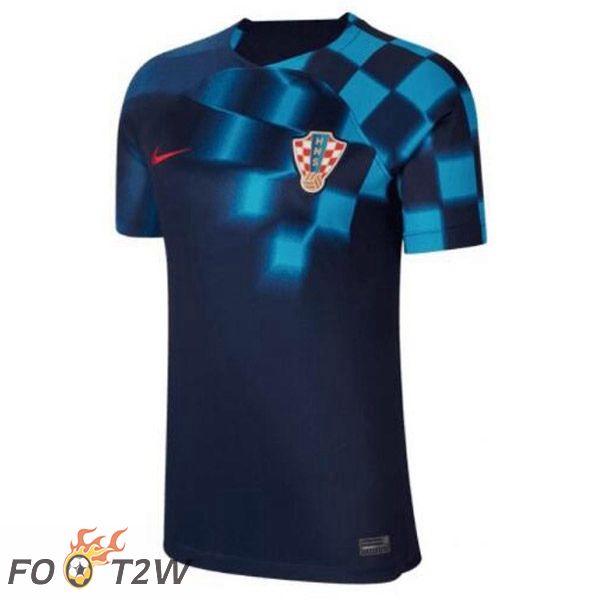 Maillot De Foot Croatie Femme Exterieur Noir Bleu 2022/2023