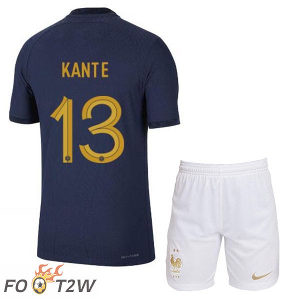 Maillots Equipe De France (KANTE 13) Enfant Domicile Bleu Royal Coupe du monde 2022