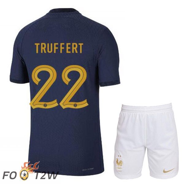 Maillots Equipe De France (TRUFFERT 22) Enfant Domicile Bleu Royal Coupe du monde 2022