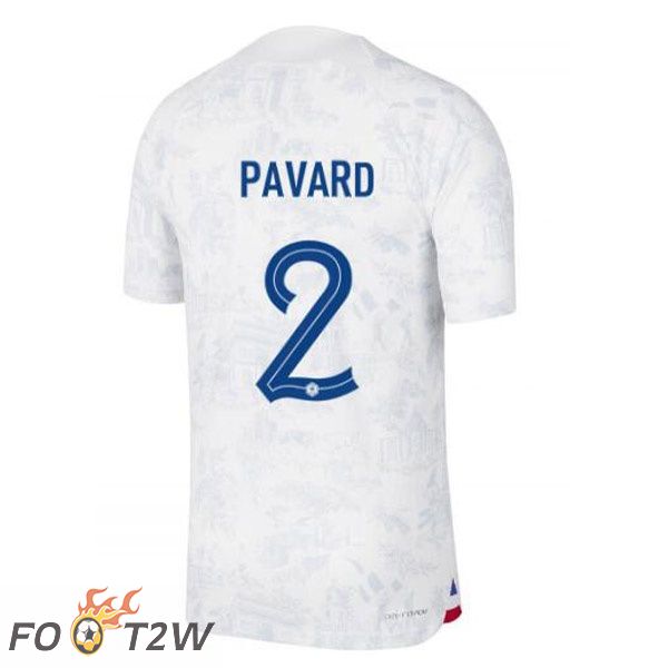 Maillots Equipe De France (PAVARD 2) Exterieur Blanc Coupe du monde 2022