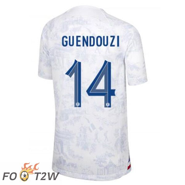 Maillots Equipe De France (GUENDOUZI 14) Exterieur Blanc Coupe du monde 2022