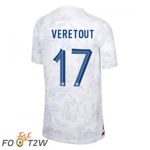 Maillots Equipe De France (VERETOUT 17) Exterieur Blanc Coupe du monde 2022