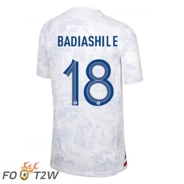 Maillots Equipe De France (BADIASHILE 18) Exterieur Blanc Coupe du monde 2022