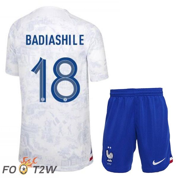 Maillots Equipe De France (BADIASHILE 18) Enfant Exterieur Blanc Coupe du monde 2022