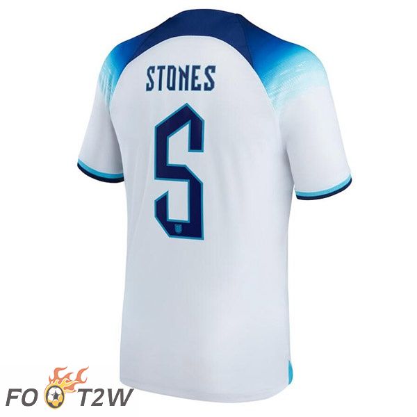 Maillots Equipe De Angleterre (STONES 5) Domicile Blanc Coupe du monde 2022