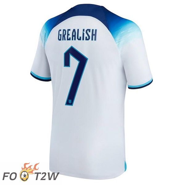 Maillots Equipe De Angleterre (GREALISH 7) Domicile Blanc Coupe du monde 2022