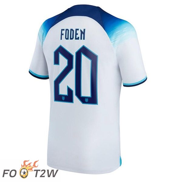 Maillots Equipe De Angleterre (FODEN 20) Domicile Blanc Coupe du monde 2022