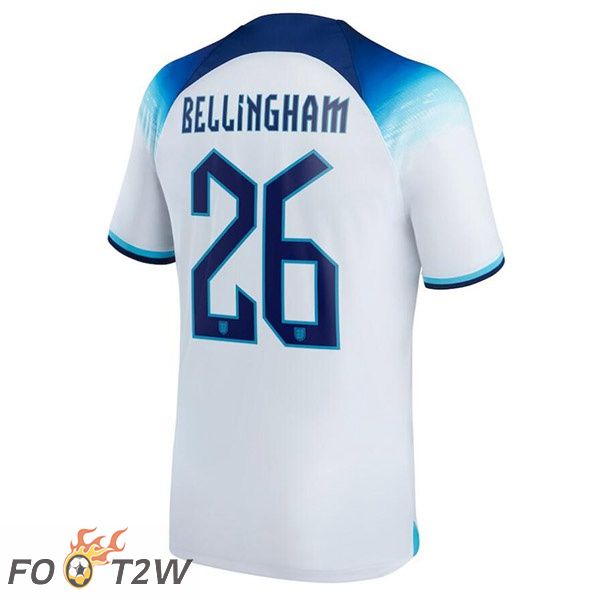 Maillots Equipe De Angleterre (BELLINGHAM 26) Domicile Blanc Coupe du monde 2022