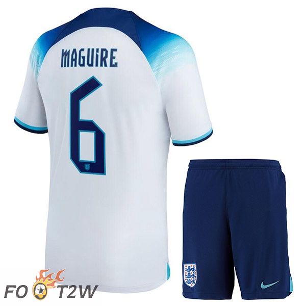 Maillots Equipe De Angleterre (MAGUIRE 6) Enfant Domicile Blanc Coupe du monde 2022