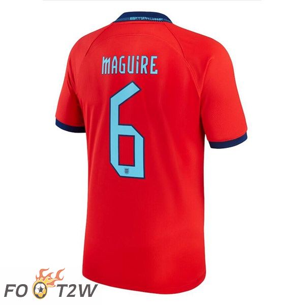 Maillots Equipe De Angleterre (MAGUIRE 6) Exterieur Rouge Coupe du monde 2022