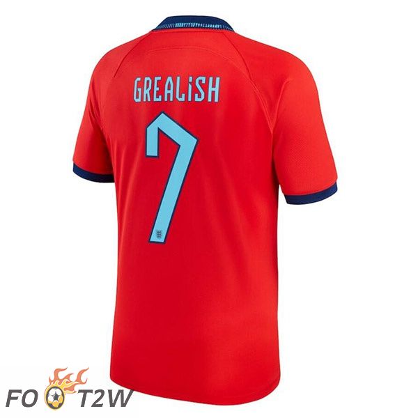 Maillots Equipe De Angleterre (GREALISH 7) Exterieur Rouge Coupe du monde 2022