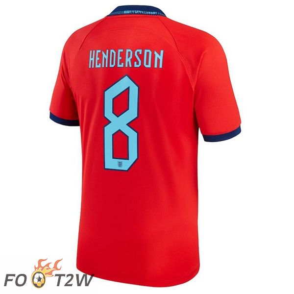 Maillots Equipe De Angleterre (HENDERSON 8) Exterieur Rouge Coupe du monde 2022