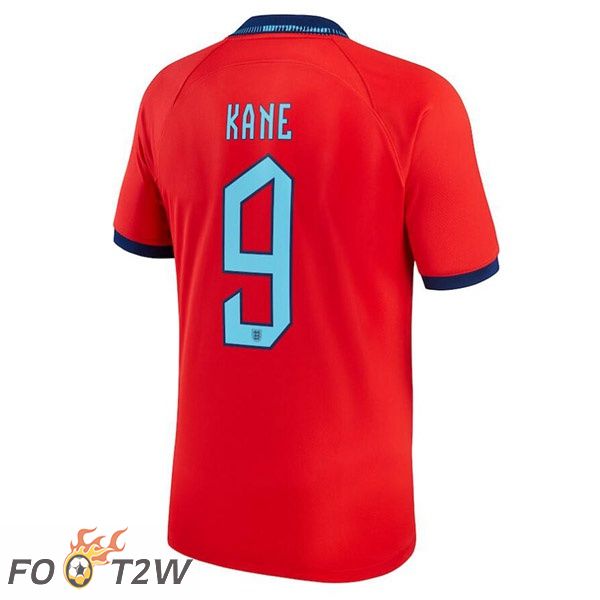 Maillots Equipe De Angleterre (KANE 9) Exterieur Rouge Coupe du monde 2022