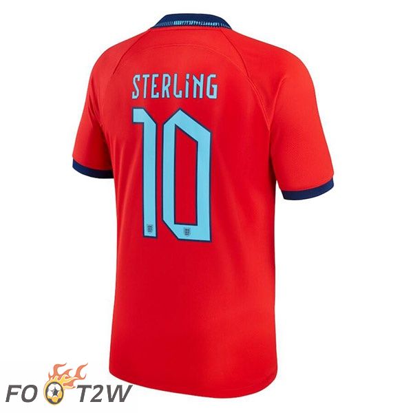 Maillots Equipe De Angleterre (STERLING 10) Exterieur Rouge Coupe du monde 2022