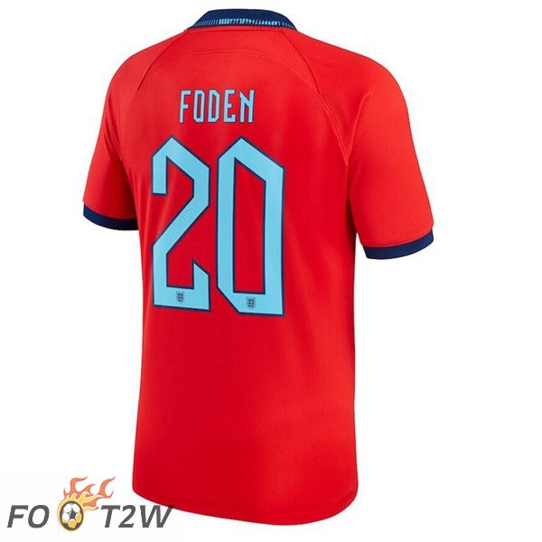 Maillots Equipe De Angleterre (FODEN 20) Exterieur Rouge Coupe du monde 2022