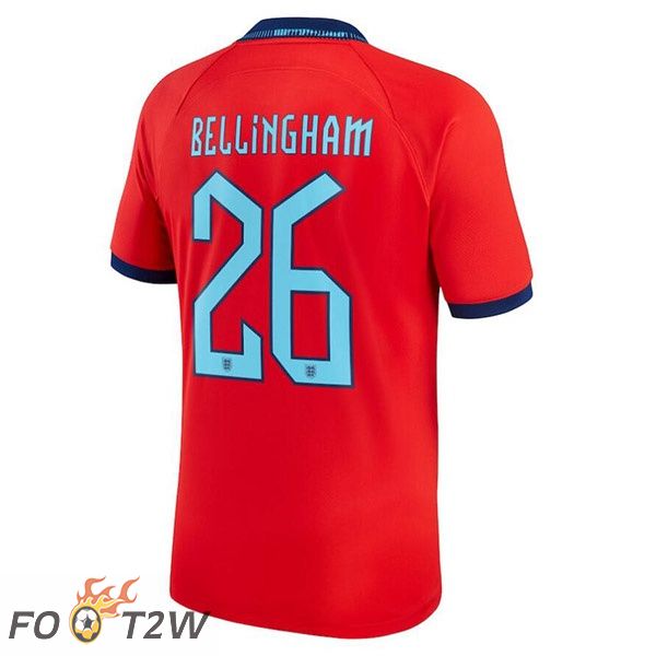 Maillots Equipe De Angleterre (BELLINGHAM 26) Exterieur Rouge Coupe du monde 2022