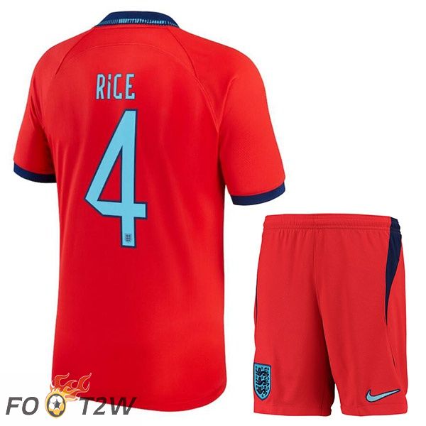 Maillots Equipe De Angleterre (RICE 4) Enfant Exterieur Rouge Coupe du monde 2022