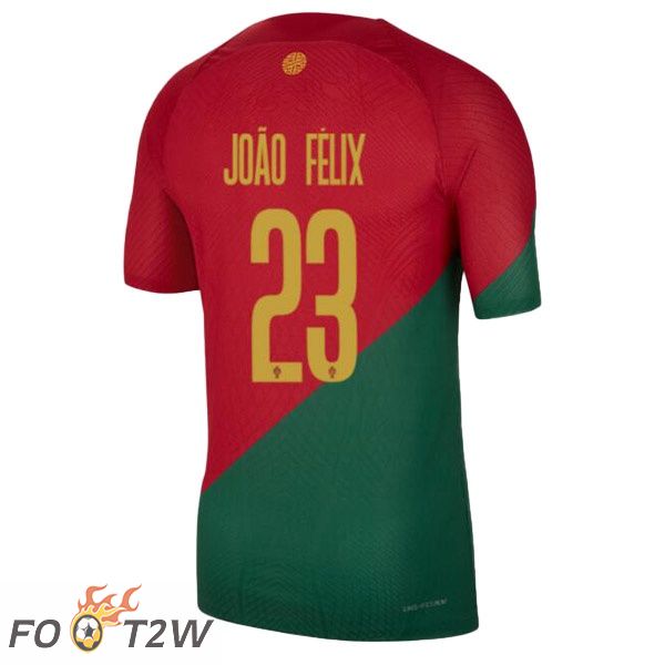 Maillots Equipe De Portugal (JOÃO FÉLIX 23) Domicile Rouge Vert Coupe du monde 2022