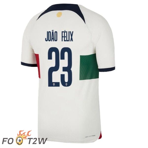 Maillots Equipe De Portugal (JOÃO FÉLIX 23) Exterieur Blanc Rouge Coupe du monde 2022