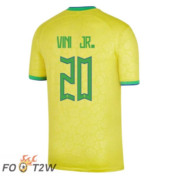 Maillots Equipe De Bresil (VINI JR. 20) Domicile Jaune Coupe du monde 2022