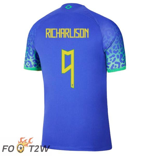 Maillots Equipe De Bresil (RICHARLISON 9) Exterieur Bleu Coupe du monde 2022