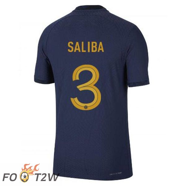 Maillots Equipe De France (SALIBA 3) Domicile Bleu Royal Coupe du monde 2022