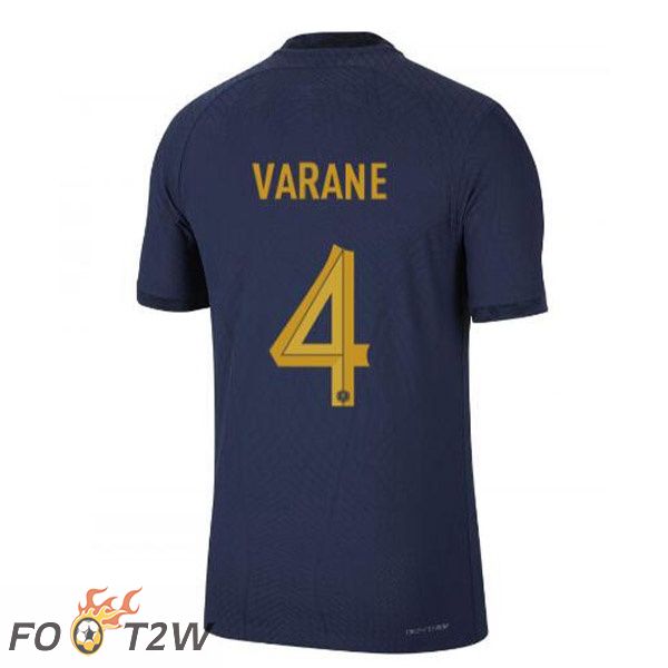 Maillots Equipe De France (VARANE 4) Domicile Bleu Royal Coupe du monde 2022