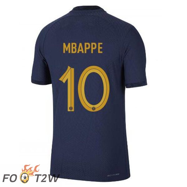 Maillots Equipe De France (MBAPPE 10) Domicile Bleu Royal Coupe du monde 2022