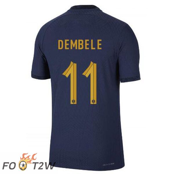 Maillots Equipe De France (DEMBELE 11) Domicile Bleu Royal Coupe du monde 2022