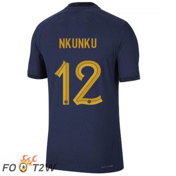 Maillots Equipe De France (NKUNKU 12) Domicile Bleu Royal Coupe du monde 2022