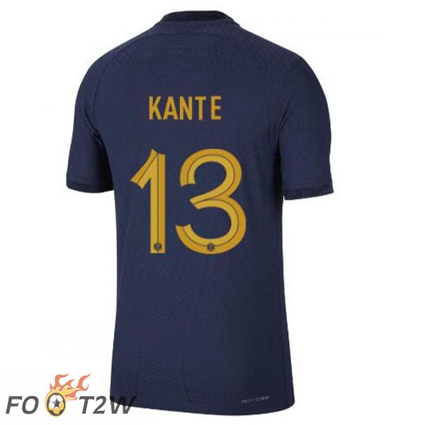 Maillots Equipe De France (KANTE 13) Domicile Bleu Royal Coupe du monde 2022