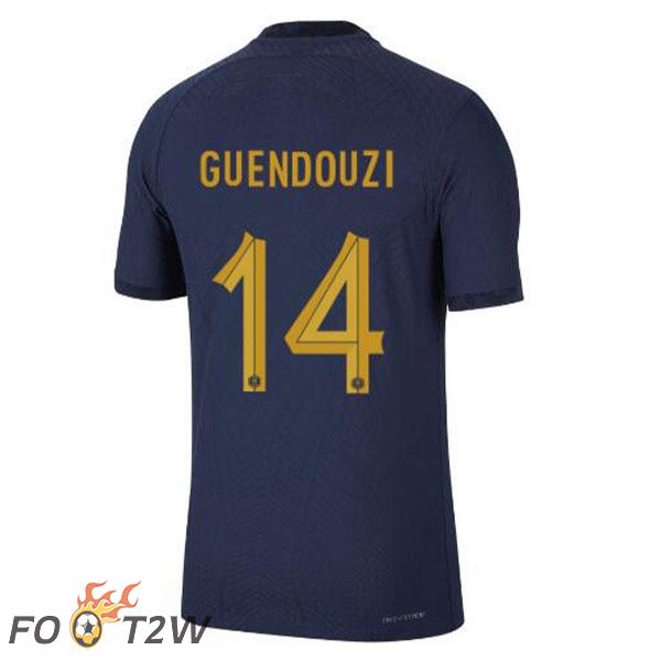 Maillots Equipe De France (GUENDOUZI 14) Domicile Bleu Royal Coupe du monde 2022