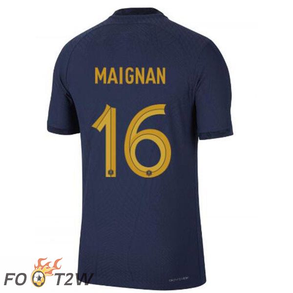 Maillots Equipe De France (MAIGNAN 16) Domicile Bleu Royal Coupe du monde 2022