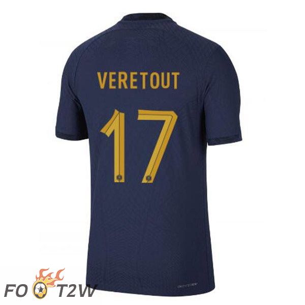 Maillots Equipe De France (VERETOUT 17) Domicile Bleu Royal Coupe du monde 2022